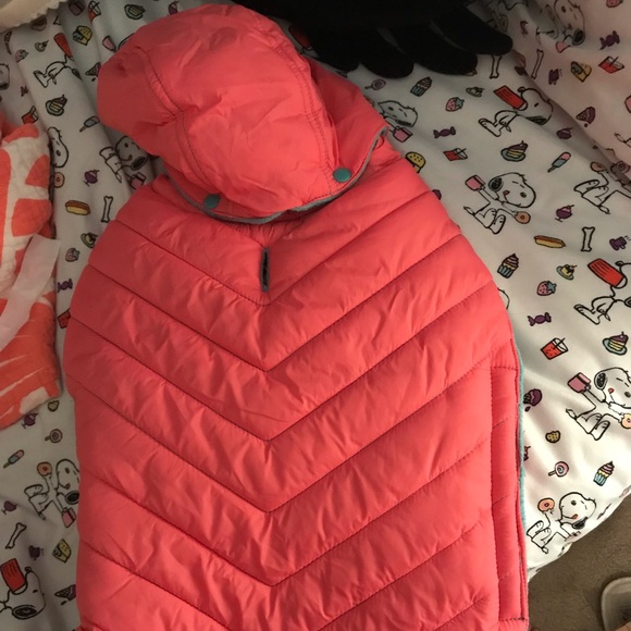 Other - 💋Pink winter dog coat with removable hood